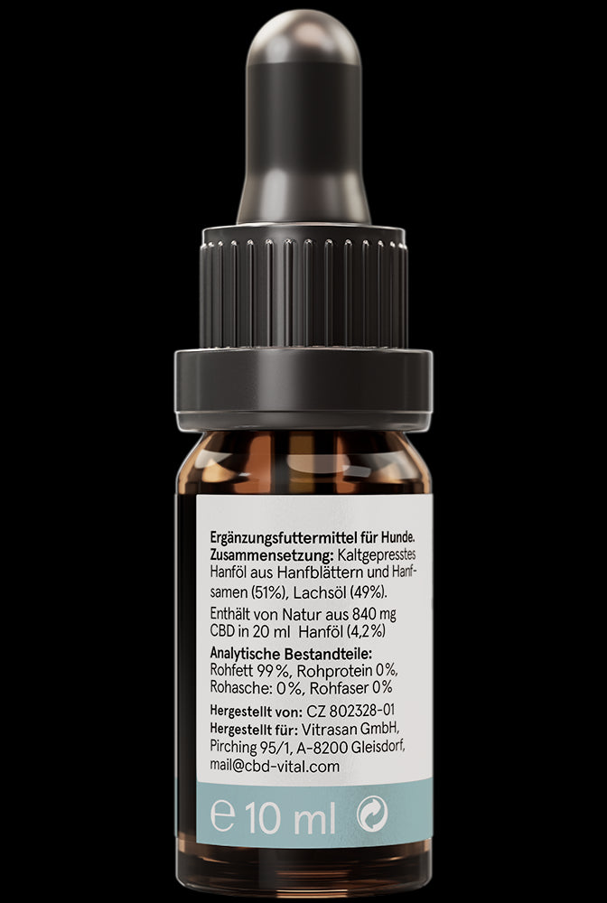 CBD Hanföl für Hunde 10ml, 4,2%